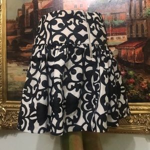 Ann Taylor Pattern black and white skirt